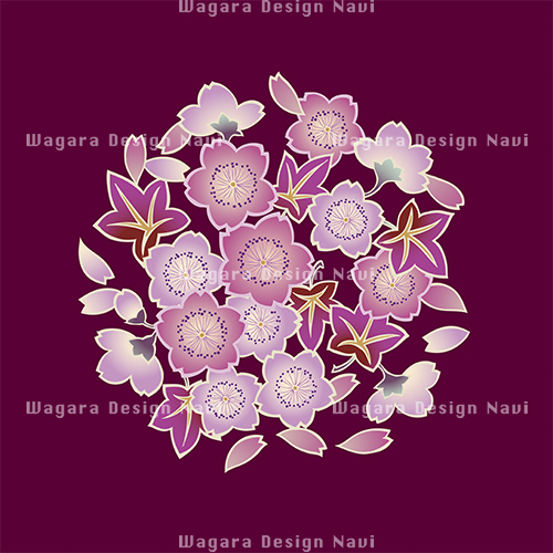 桜 紅葉 花丸 和風デザイン 和柄素材なら Wagara Design Navi