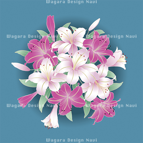 花丸 百合 和風デザイン 和柄素材なら Wagara Design Navi