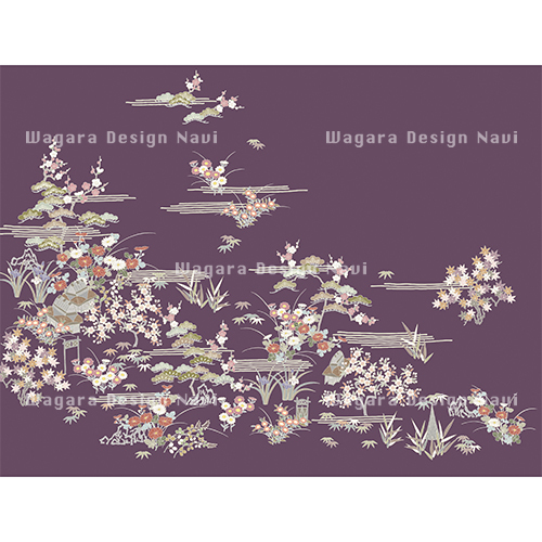 茶屋辻模様・江戸紫 | 和風デザイン・和柄素材なら Wagara Design Navi