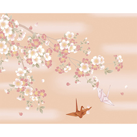 桜に折り鶴