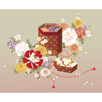 牡丹菊と貝桶
