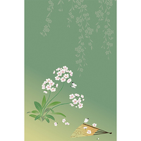 桜草と扇子