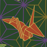 麻の葉に折鶴・タイリングパターン