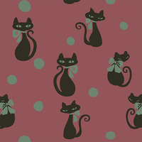 猫と水玉・タイリングパターン