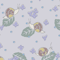 カタツムリと紫陽花・タイリングパターン