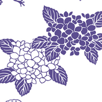 紫陽花と蛙・タイリングパターン