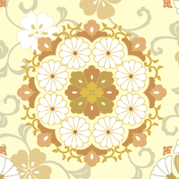 菊華紋と桜唐草・タイリングパターン | 和風デザイン・和柄素材なら 