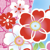 可愛い桜と菊・タイリングパターン