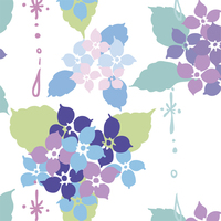 雨の紫陽花・タイリングパターン
