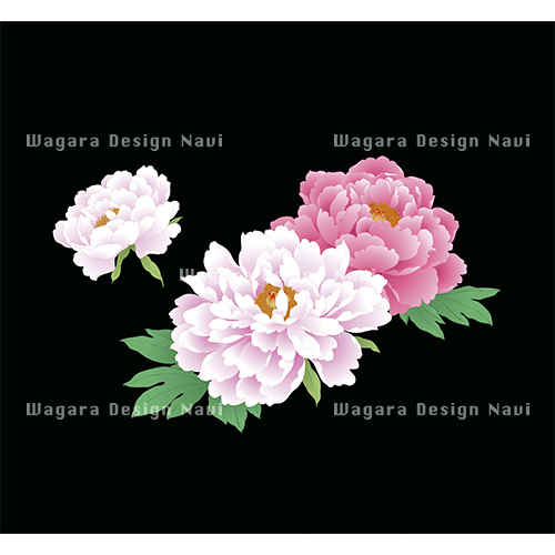 牡丹 イラスト 和風デザイン 和柄素材なら Wagara Design Navi