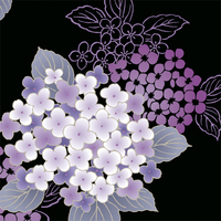 紫陽花 モチーフ 赤紫 和風デザイン 和柄素材なら Wagara Design Navi