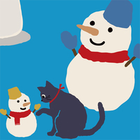 雪だるまと猫・パーツ