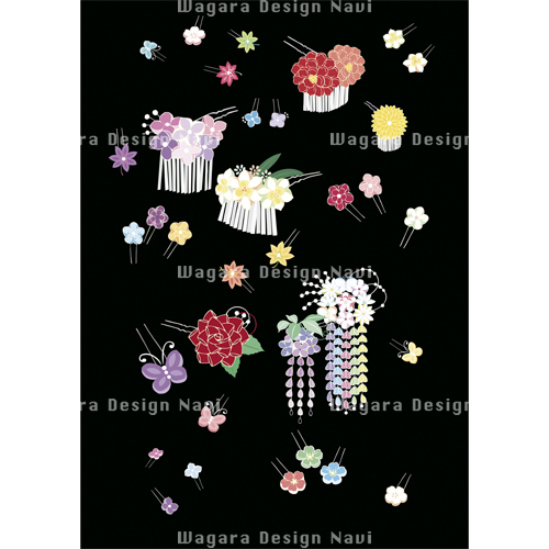 花かんざし パーツ 和風デザイン 和柄素材なら Wagara Design Navi