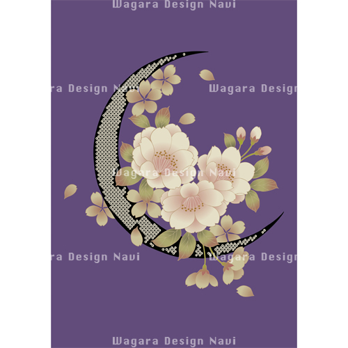 月に桜 和風デザイン 和柄素材なら Wagara Design Navi