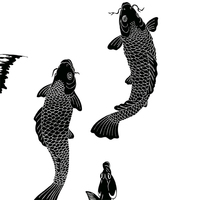 鯉 こい 鯰 なまず 鰻 うなぎ 鮎 あゆ シルエット 和風デザイン 和柄素材なら Wagara Design Navi