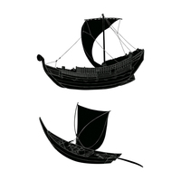帆掛船 ほかけぶね シルエット 和風デザイン 和柄素材なら Wagara Design Navi