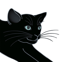 黒猫 | 和風デザイン・和柄素材なら Wagara Design Navi