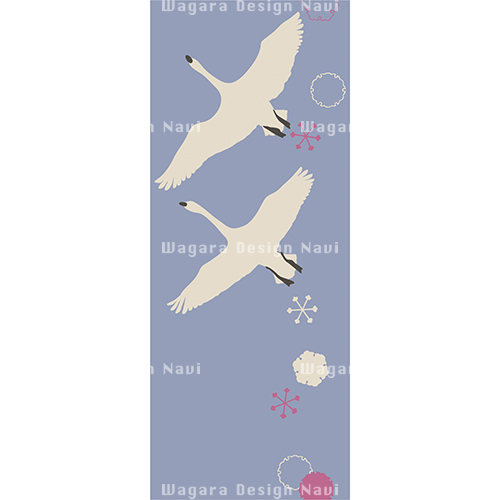 飛ぶ白鳥モチーフ 和風デザイン 和柄素材なら Wagara Design Navi