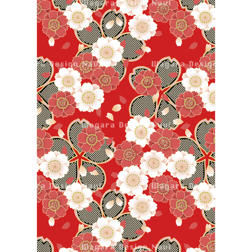 八重桜・タイリングパターン