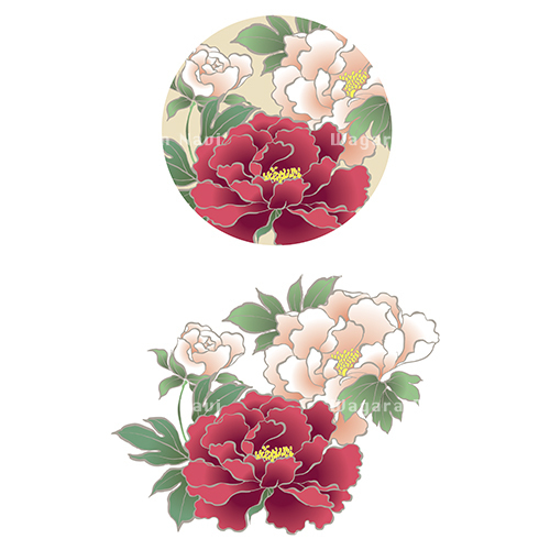 牡丹・琳派 | 和風デザイン・和柄素材なら Wagara Design Navi