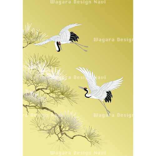鶴 イラスト 和風デザイン 和柄素材なら Wagara Design Navi