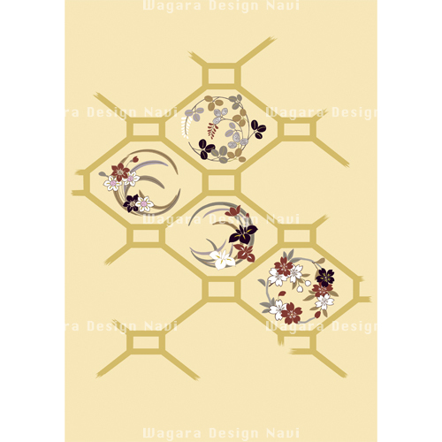 蜀江文様に菖蒲・水仙・桜・萩・パーツ