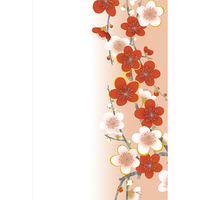 紅白梅耳花生 紅白梅・紅梅と白梅 | 和風デザイン・和柄素材なら Wagara