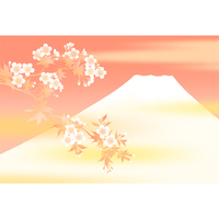 富士に桜
