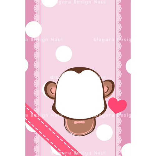 申 猿 フレーム 和風デザイン 和柄素材なら Wagara Design Navi