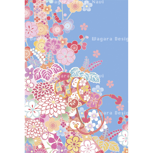 菊・梅・桜・打ち出の小槌・熨斗目・青藤色 | 和風デザイン・和柄素材