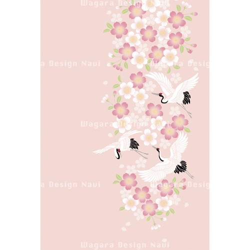 鶴・桜・花丸・虹色