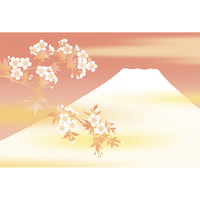 富士山・桜・霞・一斤染