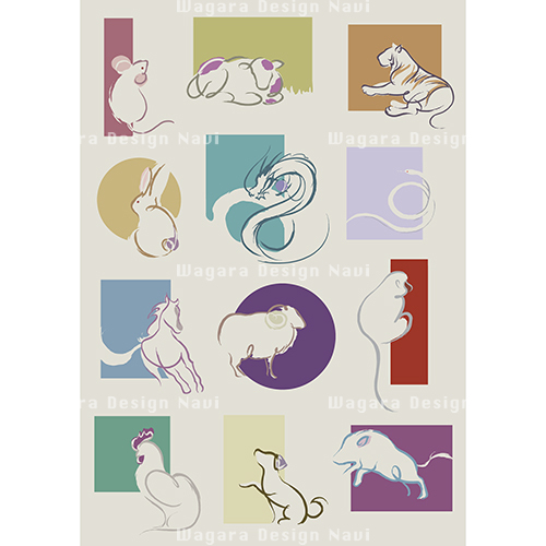 十二支 | 和風デザイン・和柄素材なら Wagara Design Navi