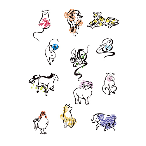 十二支 十二支 | 和風デザイン・和柄素材なら Wagara Design Navi